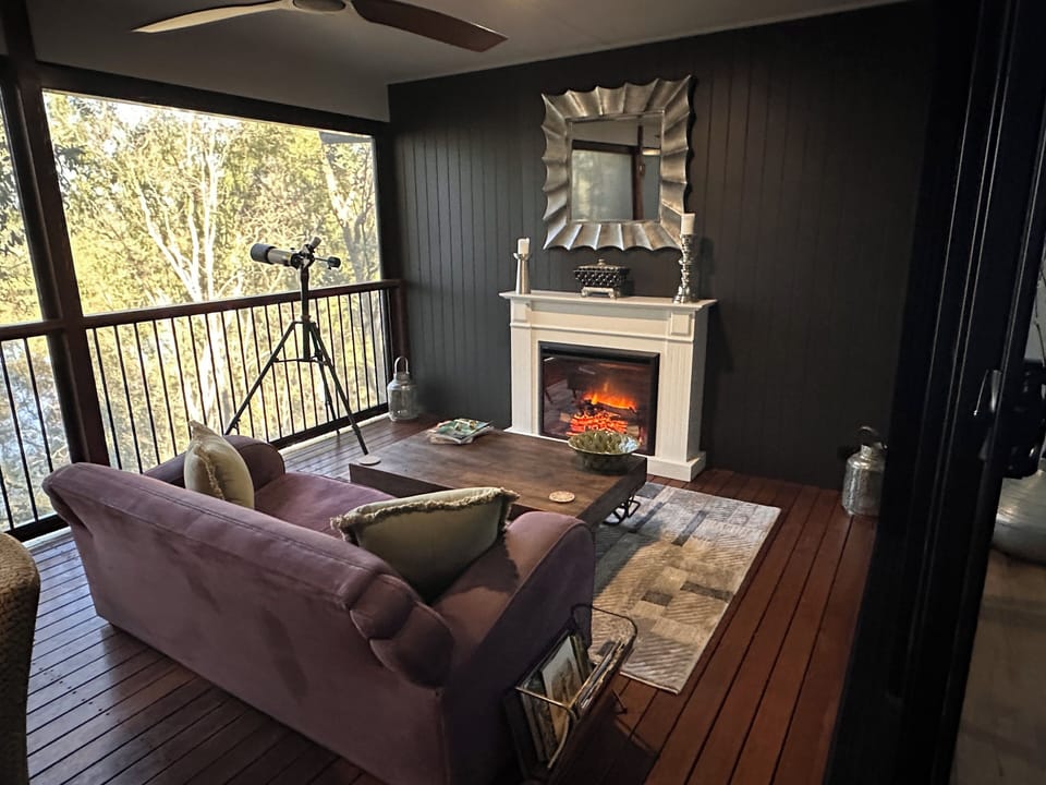 Deck area seating and fire place