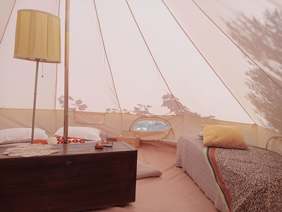 Family Tent, Park View | 1 bedroom, travel crib, rollaway beds (surcharge), bed sheets