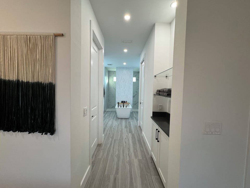 Master bath and walk in closet