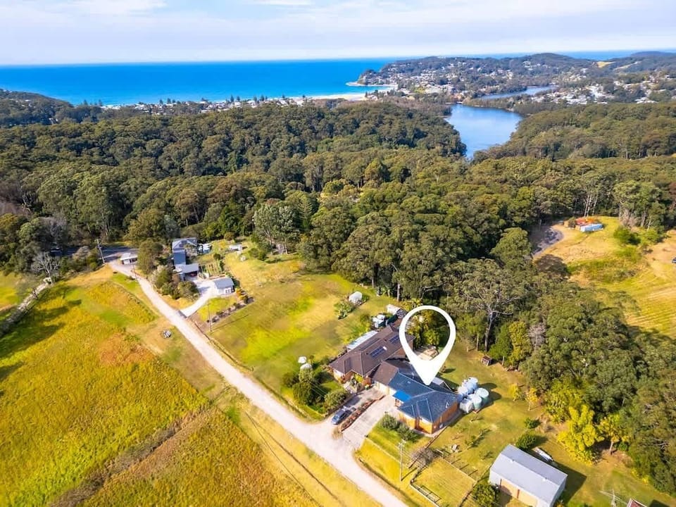 Eagle eye view from our property to Avoca beach