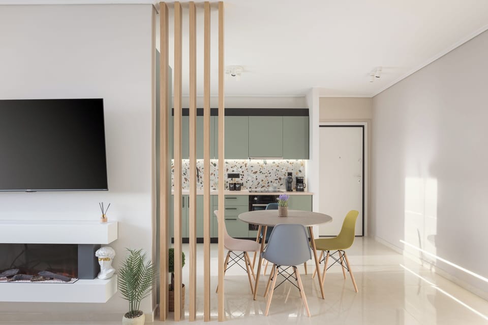 City Apartment | Living area | 55-inch Smart TV with digital channels