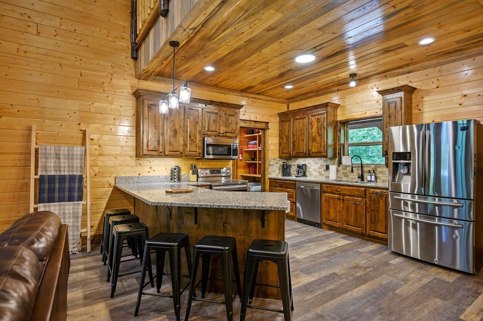 [Main level: Kitchen] Fully equipped kitchen w/ dishes, cookware, drip/pour over