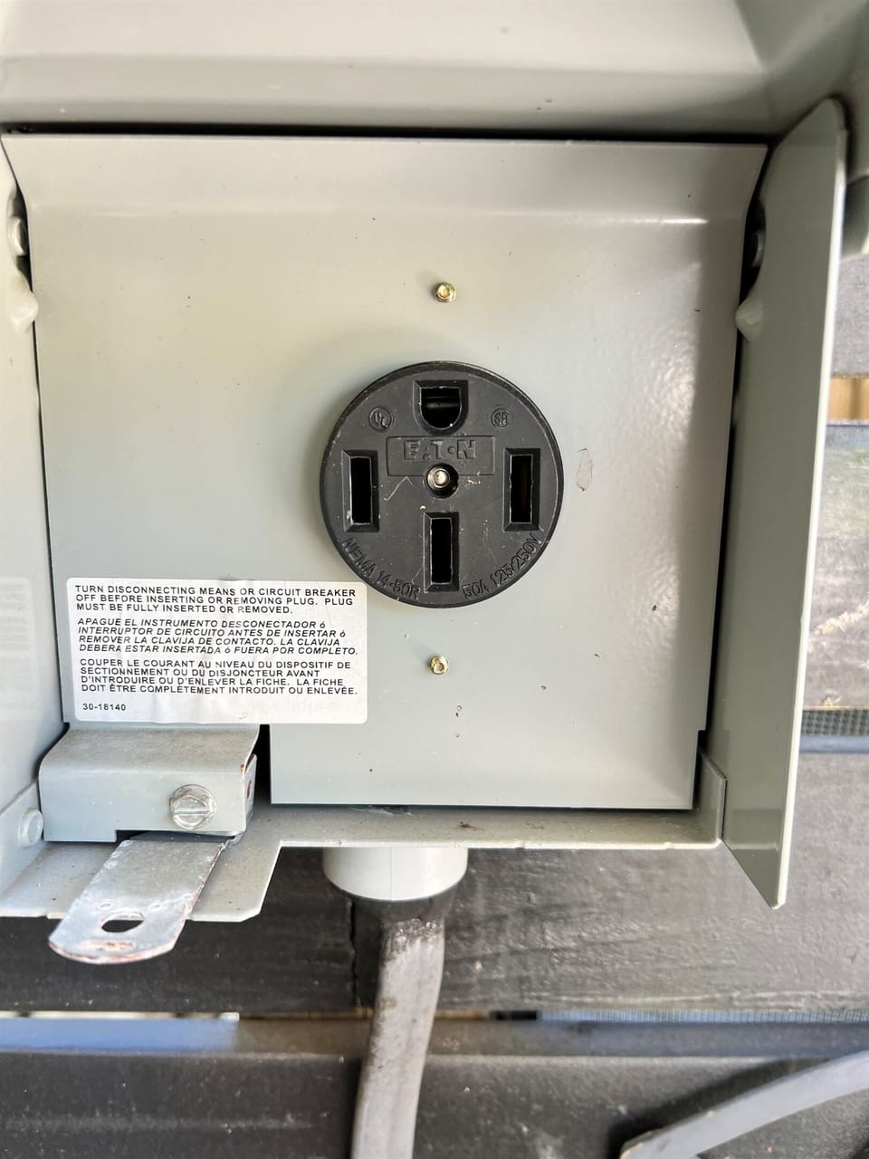 Charge your EV with a nema 14-50 plug. You'll need to bring your own wall connector, but you can get a level 2 charge!