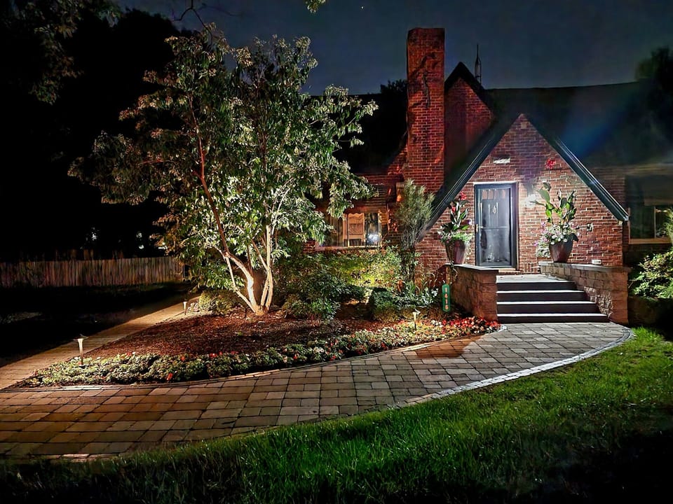 Well lit up front entrance