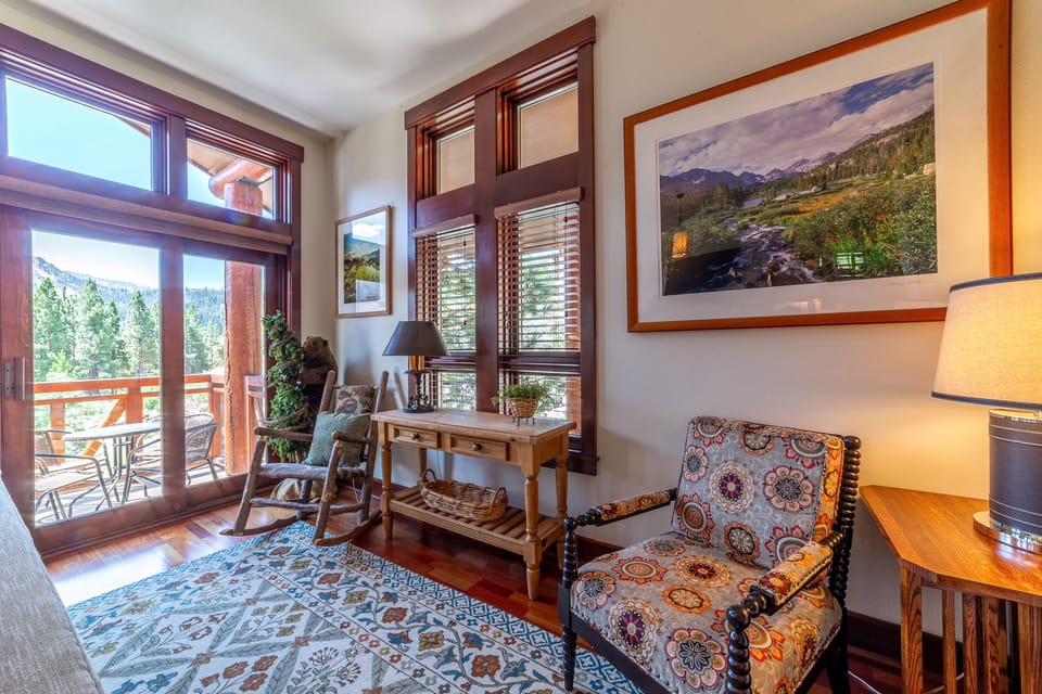 Sitting area in living room to take in the awe-inspiring landscape.