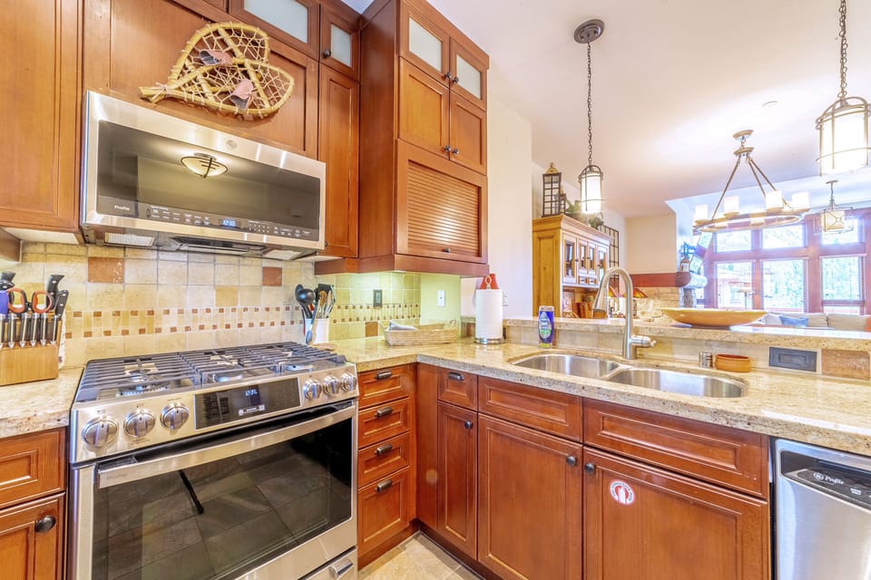 Open kitchen to living area.