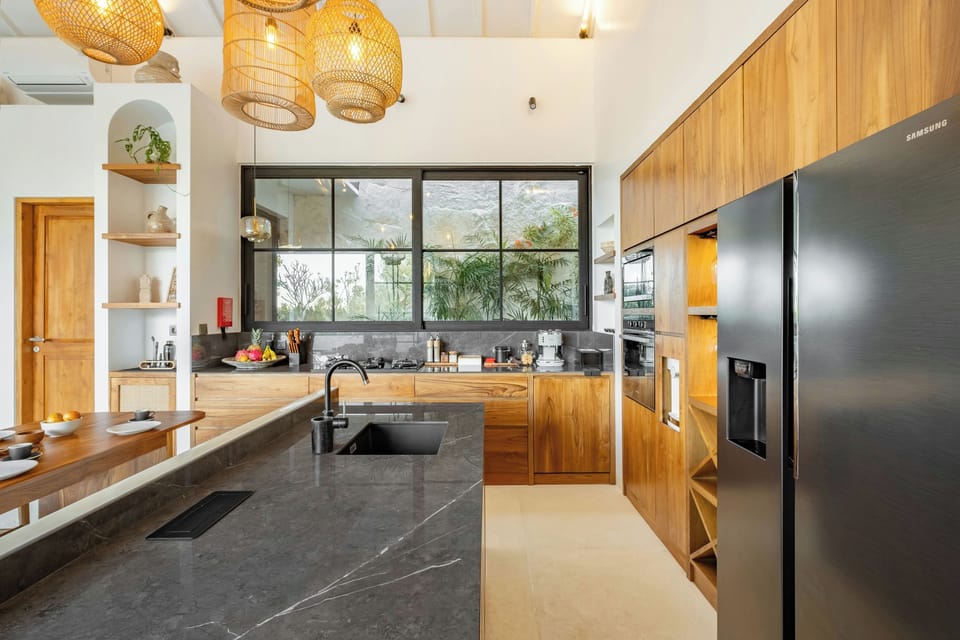 Design Villa, Patio, Pool View | Private kitchen | Stovetop, coffee/tea maker, toaster