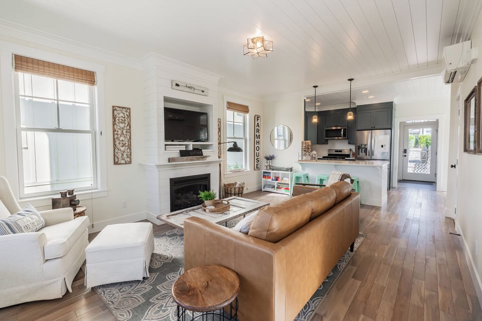 The open floor plan allows the whole family to be together