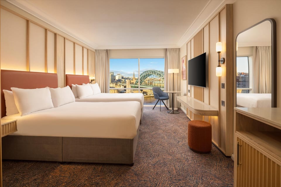 Standard Quadruple Room, 2 Double Beds | In-room safe, desk, laptop workspace, blackout drapes