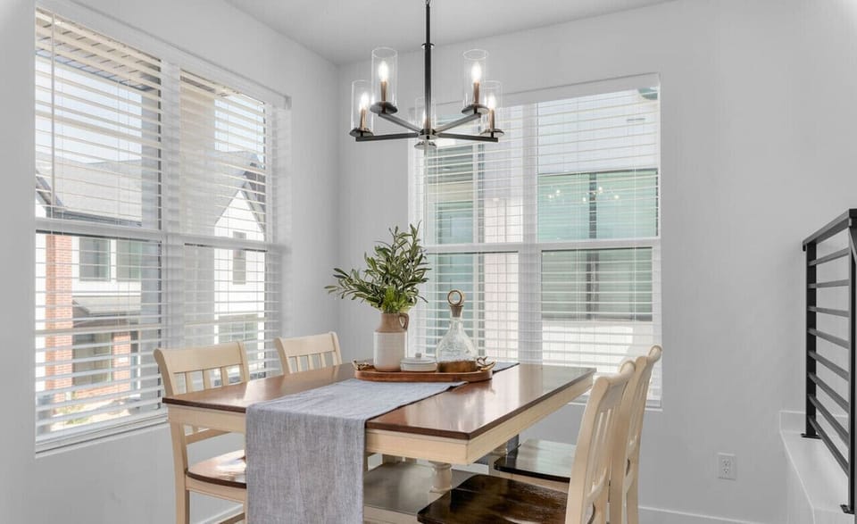 Enjoy meals together in the cozy dining area with seating for four.