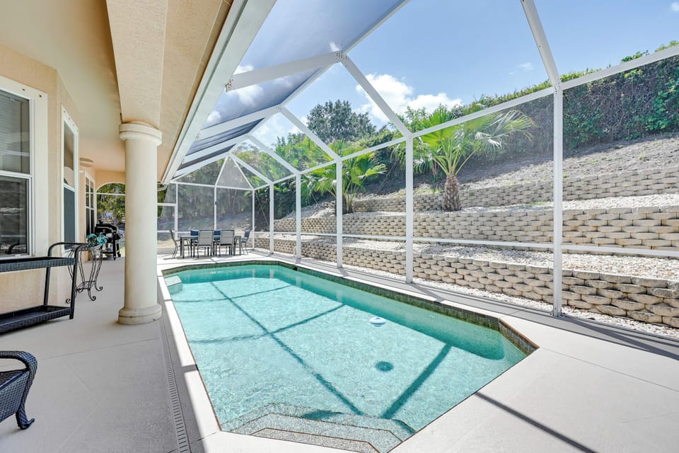 Lanai | Private Outdoor Pool (Not Heated) | Dining Area | Gas Grill