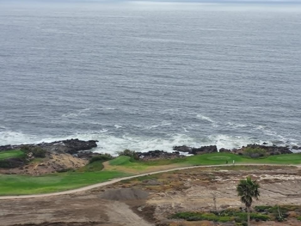 Crashing waves and ocean view