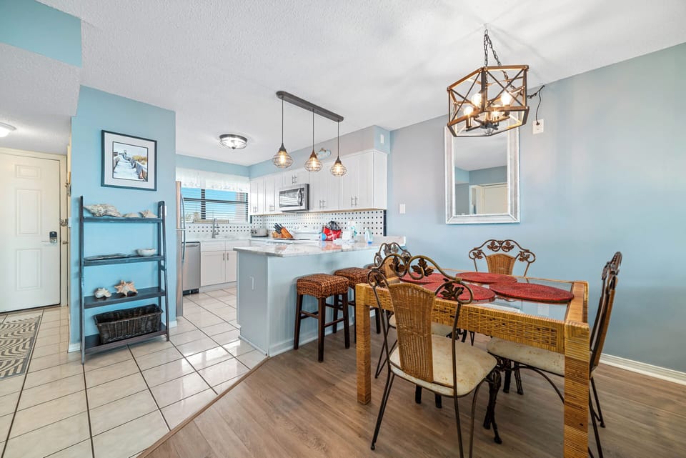 Dining area and kitchen