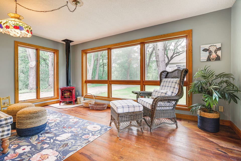 Leisure Room | Fireplace | Access to Deck | 1st Floor