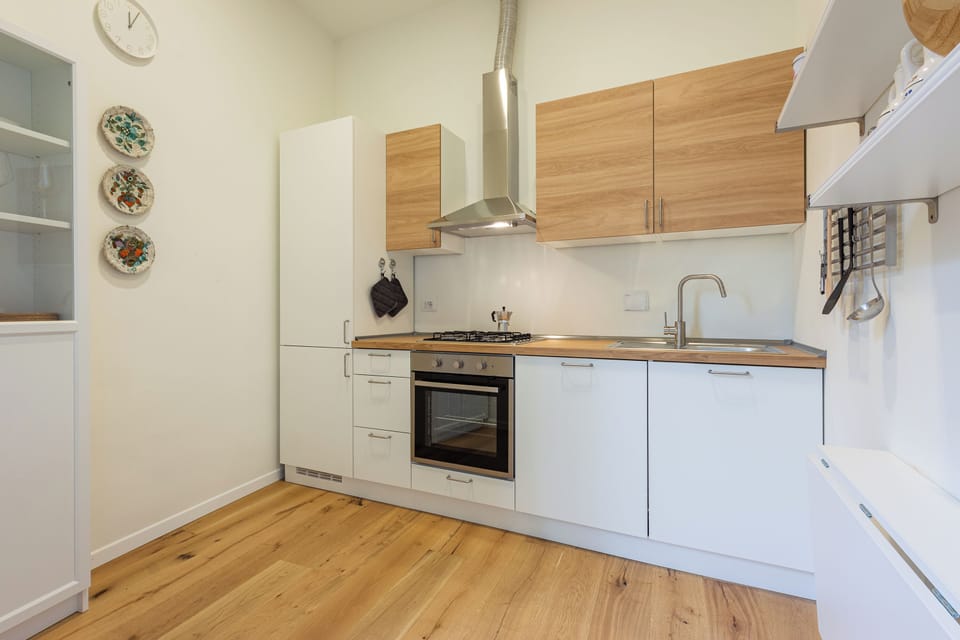 Classic Apartment | Private kitchen | Full-size fridge, oven, dishwasher, cookware/dishes/utensils