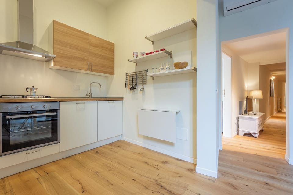 Classic Apartment | Private kitchen | Full-size fridge, oven, dishwasher, cookware/dishes/utensils