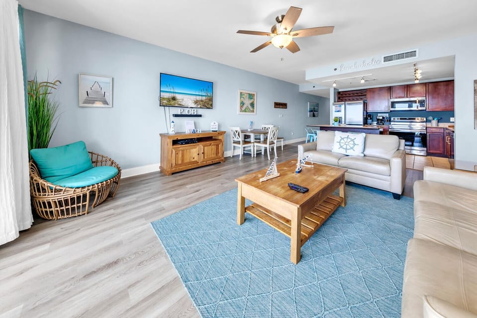 Living room with flat screen