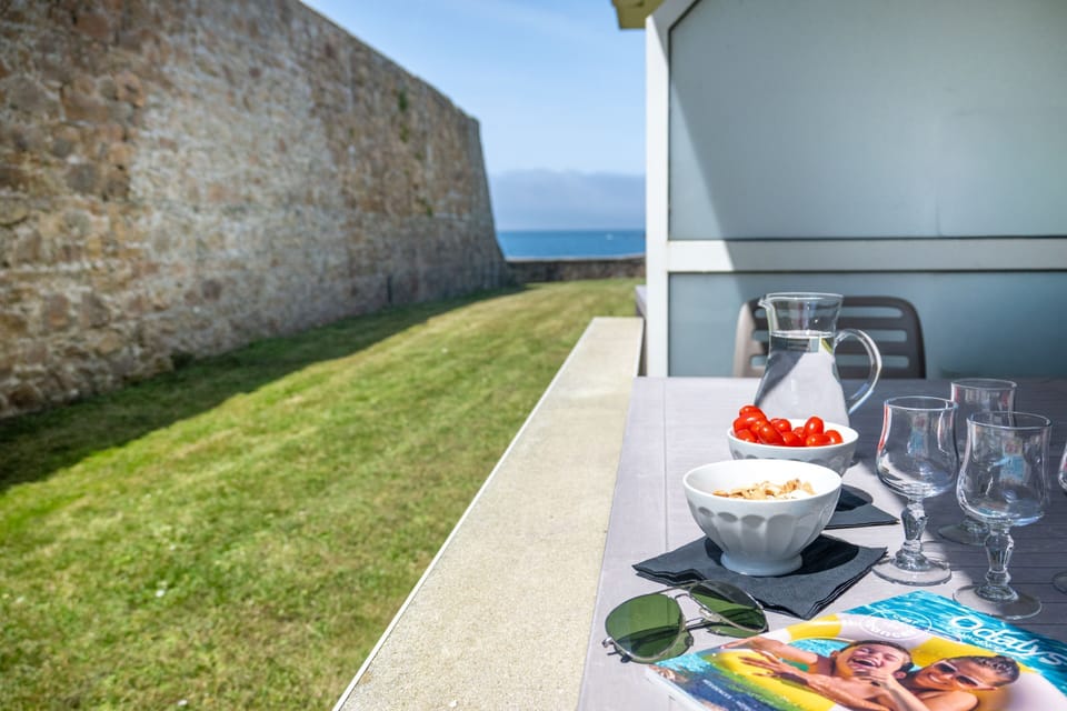 A sea view apartment can be requested when booking (subject to availability), and this balcony looks straight over the water.
