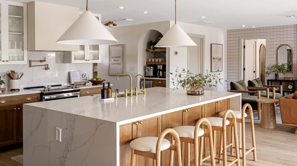 Open concept kitchen with everything you need to cook up a delicious meal while watching your kids swim in back yard or watch a show in the living room.  You’ll never miss a moment just because you’re cooking. 