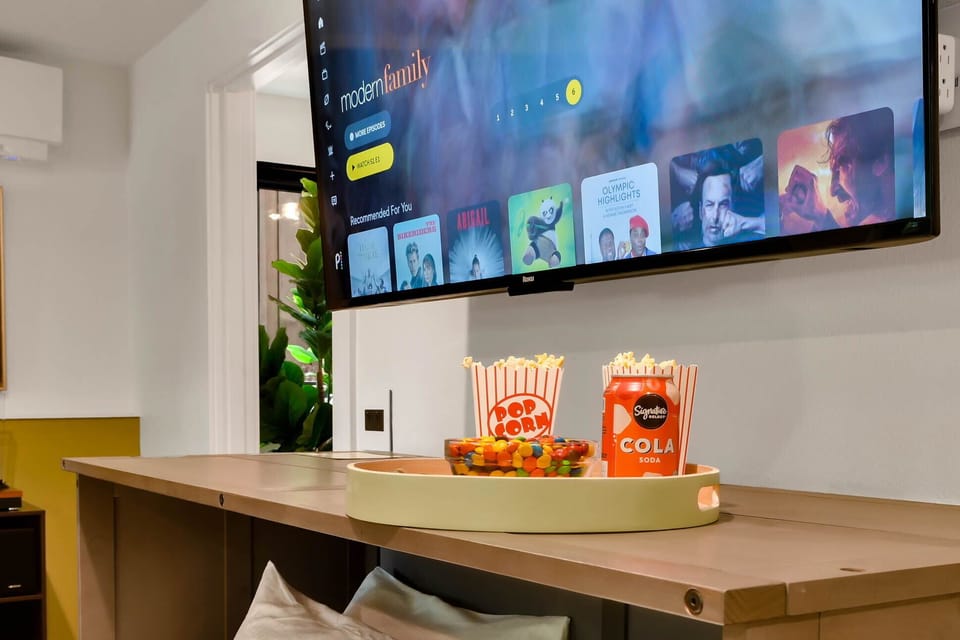Enjoy movie night in the social room.