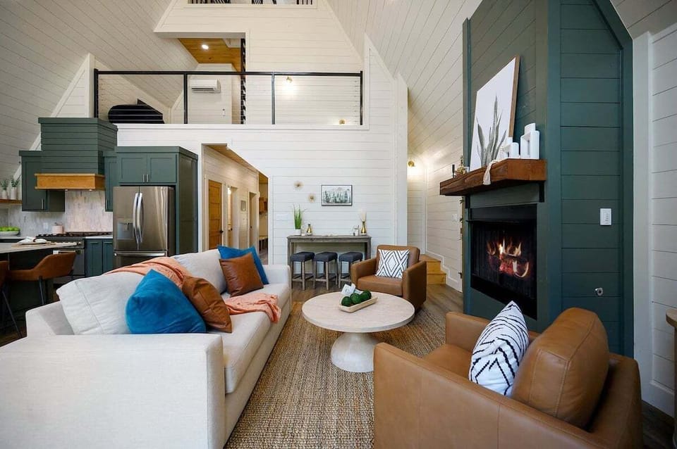 Gather family and friends in the open living room