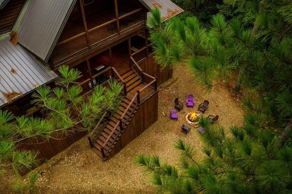 Fire pit down the back deck stairs