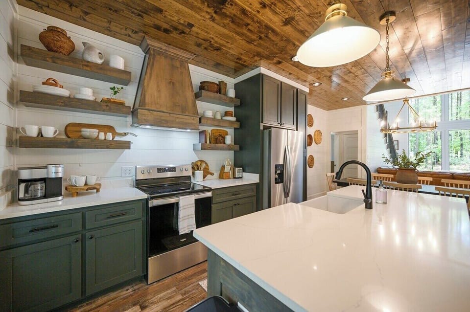 Picture yourself cooking meals in this beautiful farmhouse kitchen
