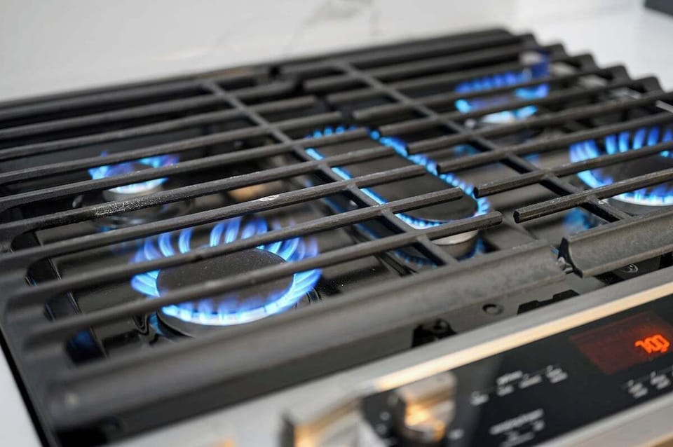 Gas stovetop for cooking meals