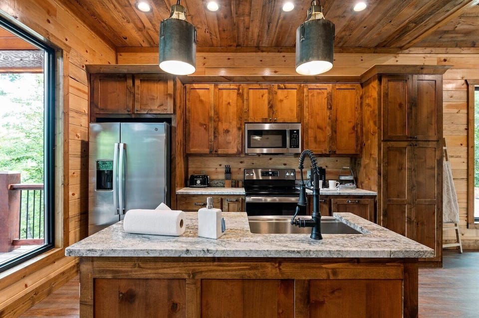 Spacious countertop and storage space for meal prep