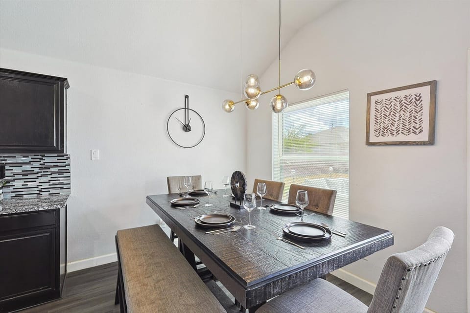 Dining table with comfortable seating!