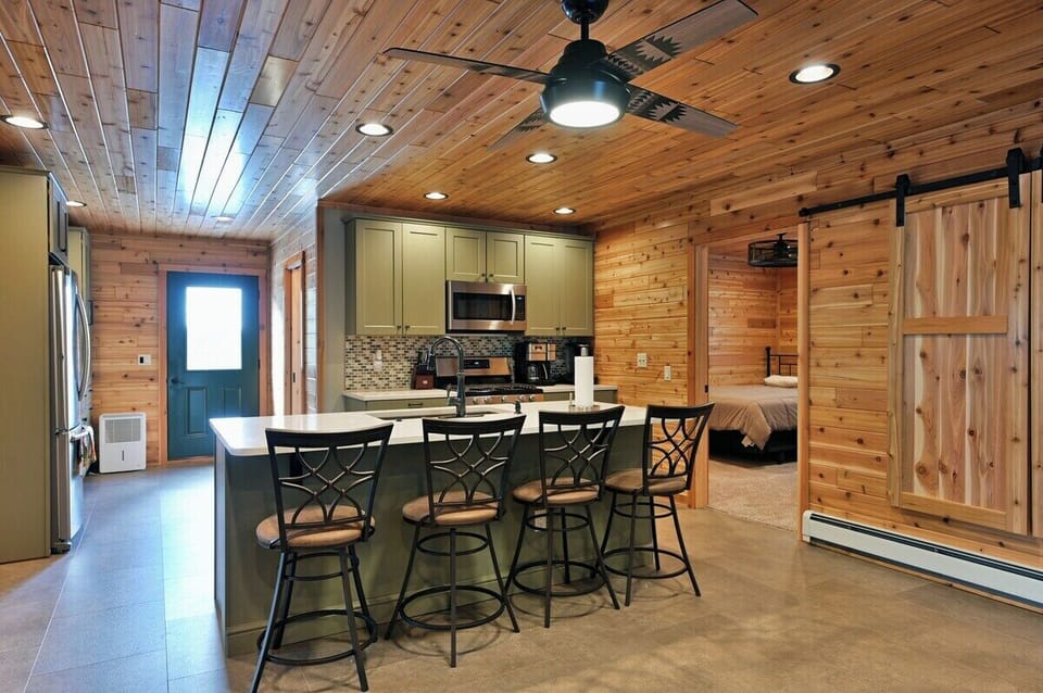 The Taj Kitchen Island perfect for a quick bite or extra counter space for mixing up a large meal.
