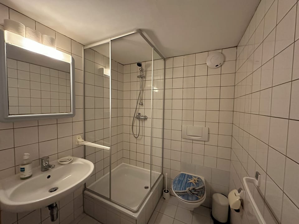 Classic Double Room, Courtyard View | Bathroom | Shower, towels, soap, shampoo