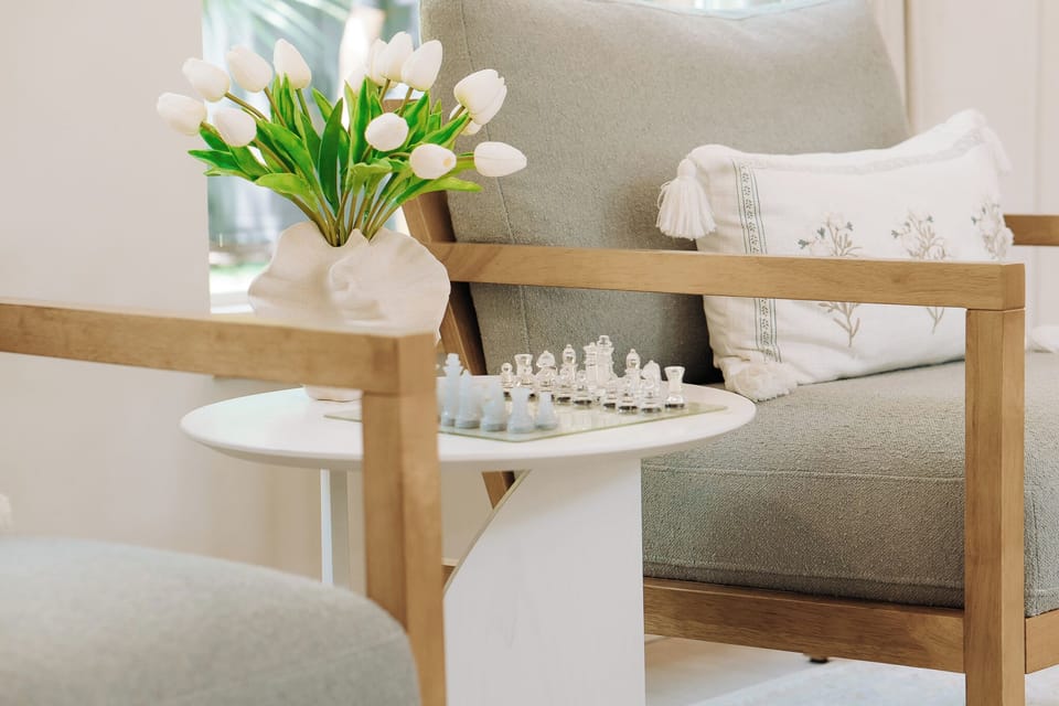 Cozy space - perfect for game nights or relaxing with a good book!