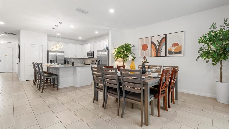 Dining area with patio access