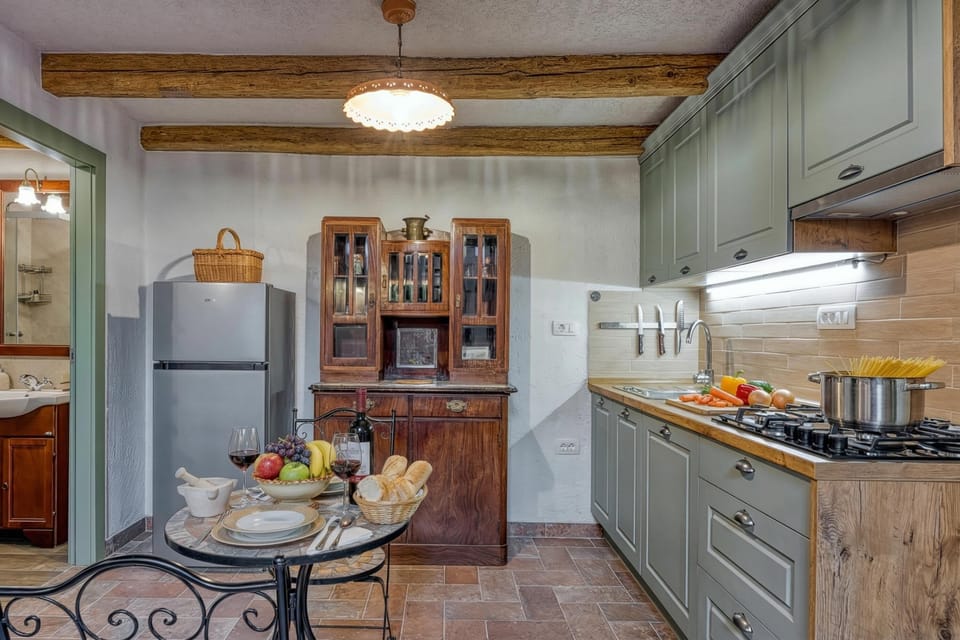 Standard House, Multiple Bedrooms (Istrian Hideaway Anton) | Private kitchen | Fridge, stovetop, cookware/dishes/utensils, freezer
