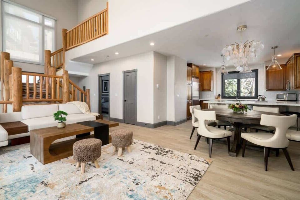 Living area leads to dining area and kitchen