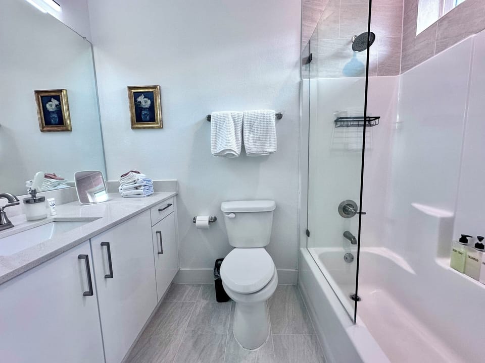 Master bathroom with shower and tub combo 