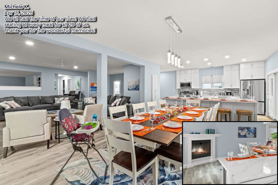 This dining room is built for hosting large family meals.