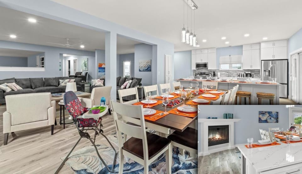 This dining room is built for hosting large family meals.