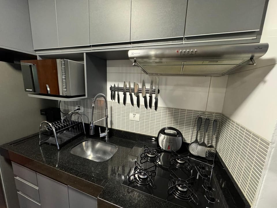Luxury Apartment, Balcony, City View | Private kitchen | Microwave, oven, stovetop, espresso maker