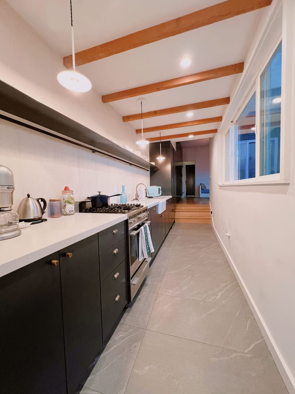 Galley Kitchen: Sub Zero Refrigerator, Bosch Dishwasher, Fisher + Paykel Range