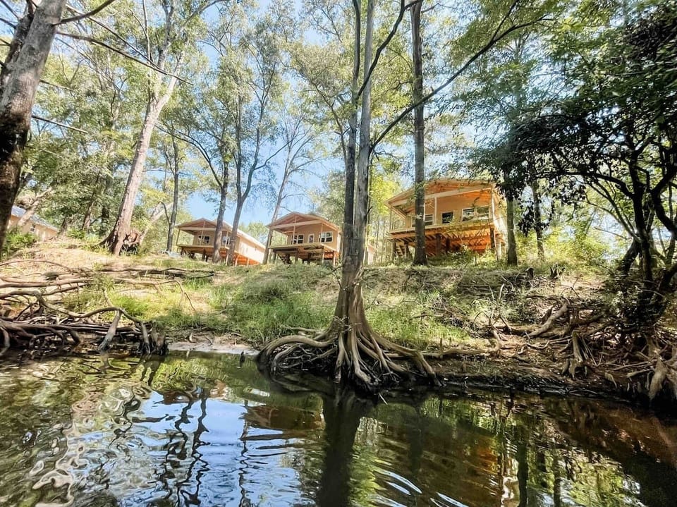 Our five cabins are nestled along the Big Cypress Bayou.  We have a private ramp into the water that can be used by canoes and kayaks.  