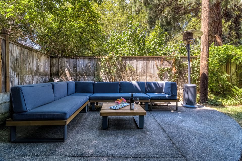 Sit back and relax in our shaded back yard!  