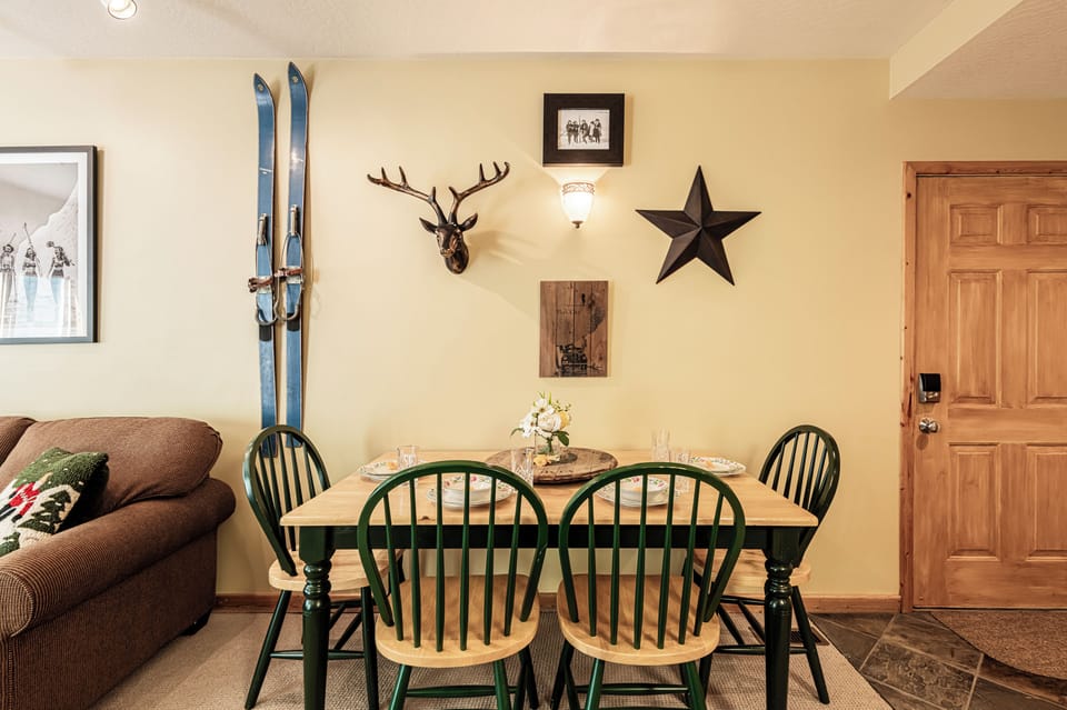 Dining table and entry into the condo