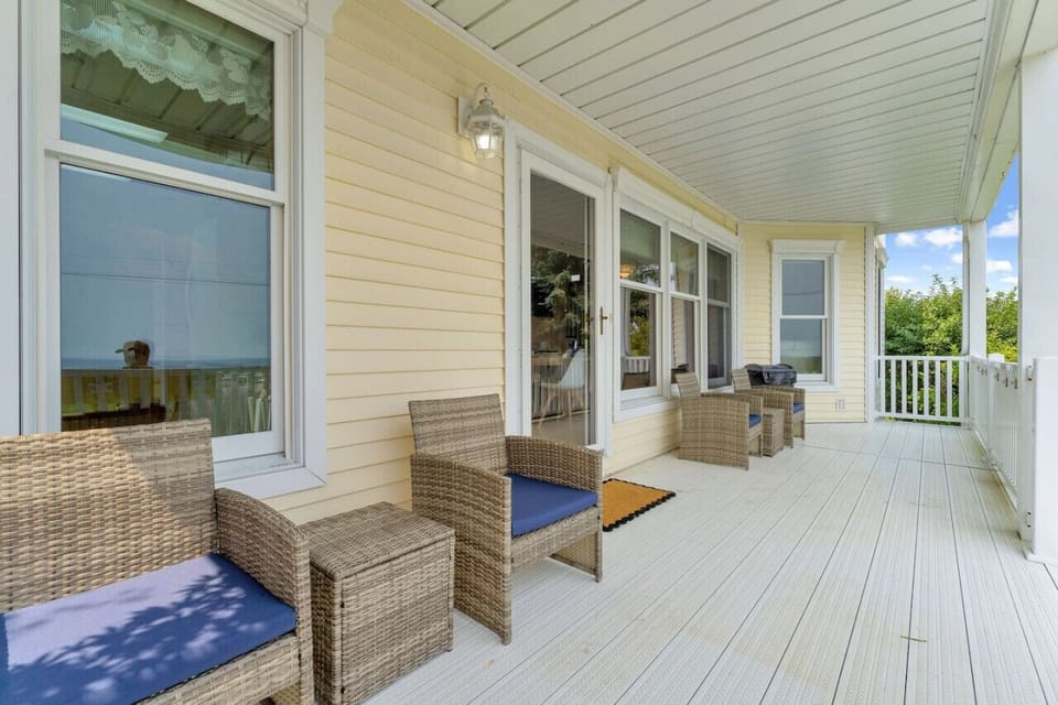 Large porch with great views of Lake Huron
