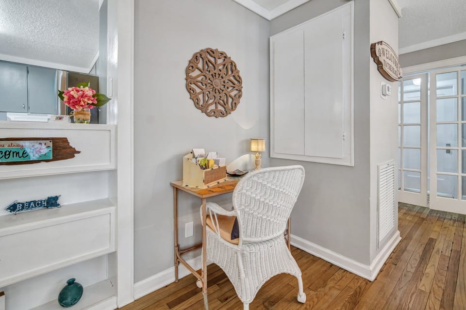 Quiet workspace ideal for remote work or study.