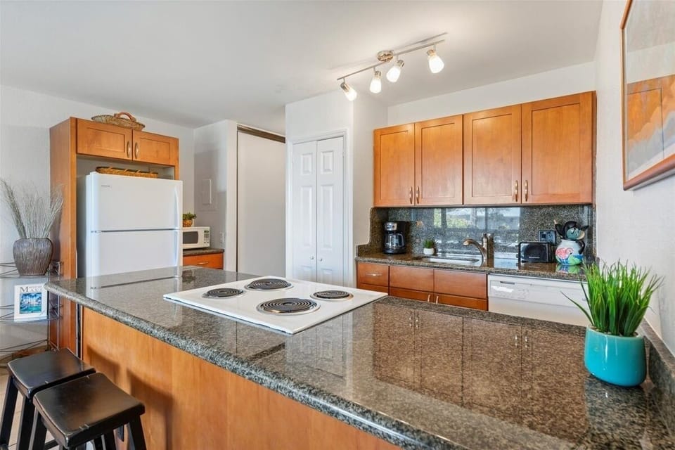 Condo, 1 Bedroom | Private kitchen | Fridge, oven, dishwasher, coffee/tea maker