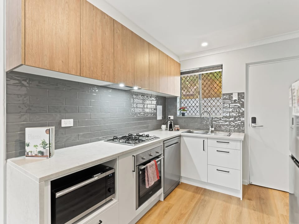 All new kitchen with modern appliances and everything you need to make a home cooked meal.