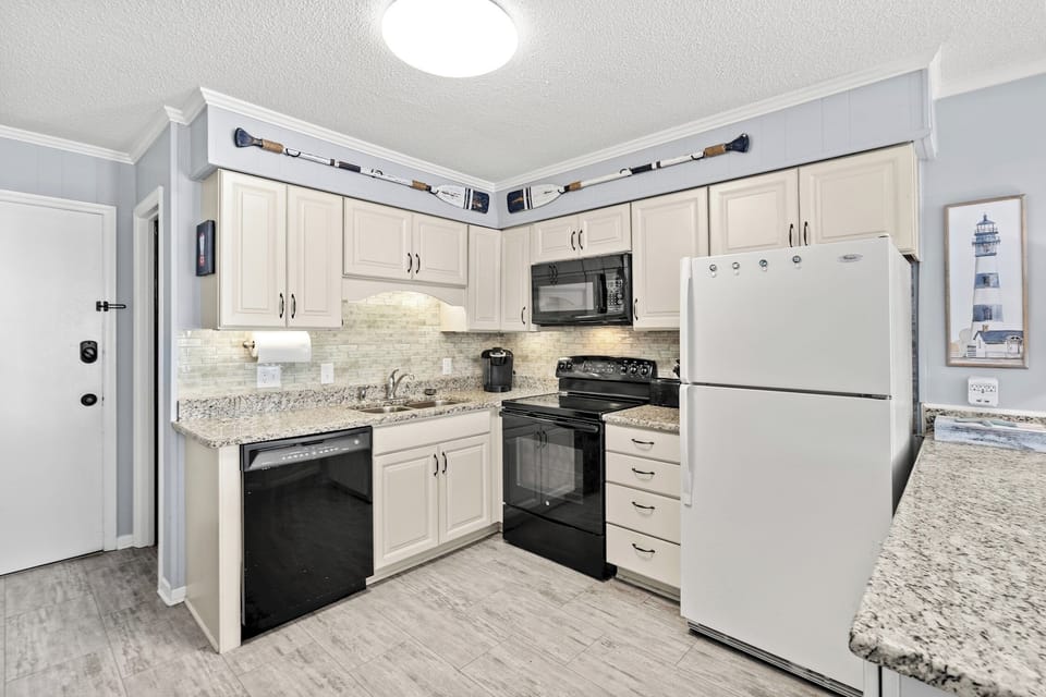A fully stocked kitchen makes meal preparation a breeze.