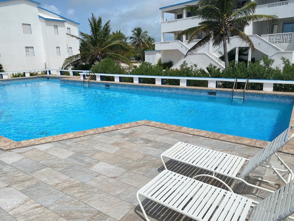 Pool Deck with chairs. 